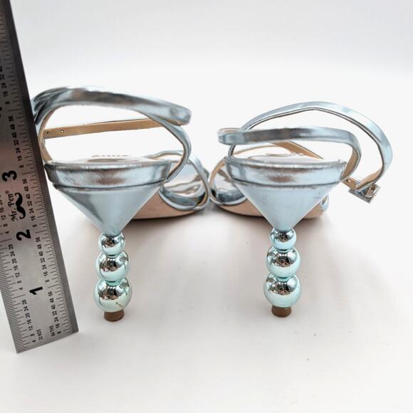 Badgley Mischka Ivette Pearl Heel Evening Sandals Women's Soft Mint Size US5 - Picture 4 of 10